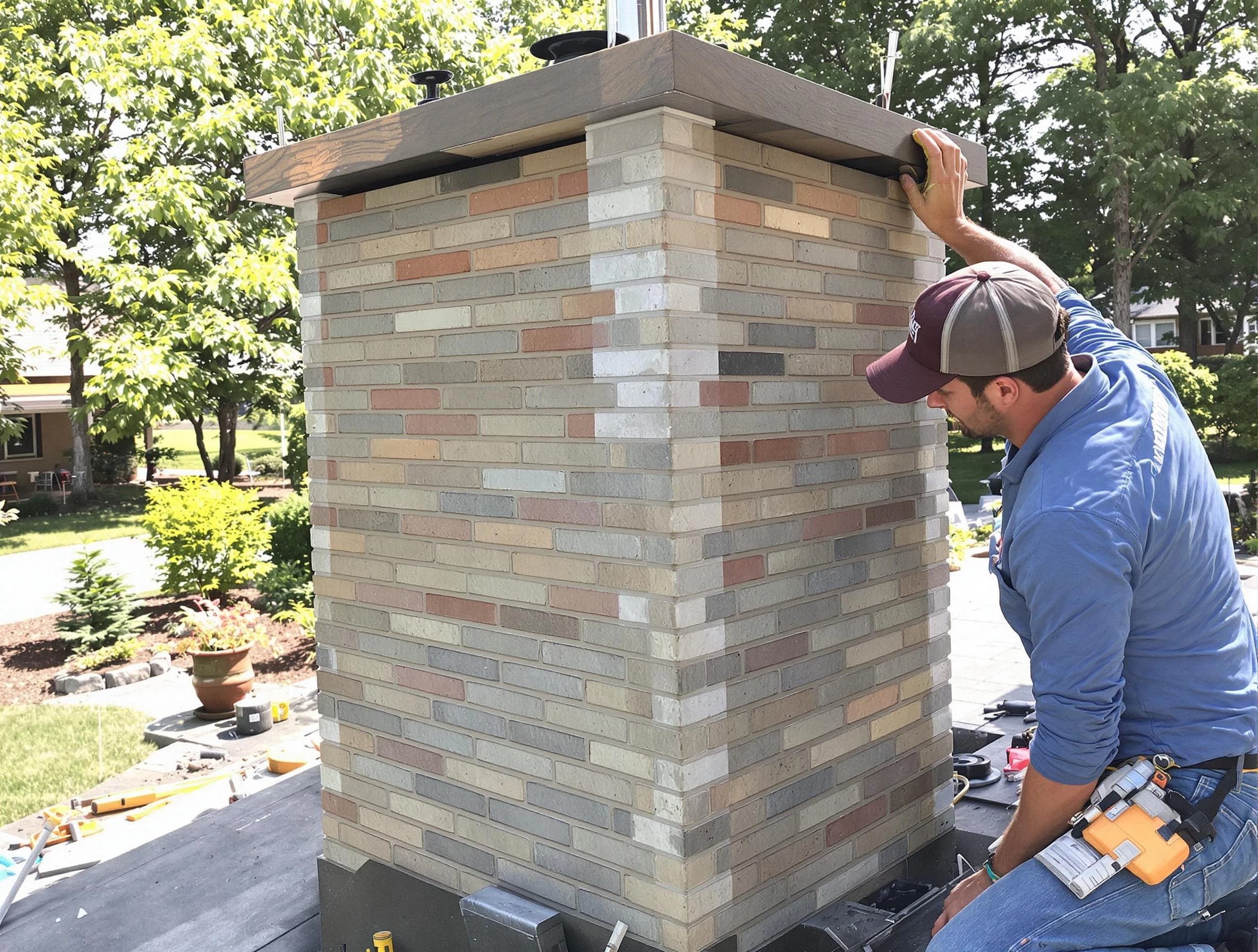 Brentwood Chimney Sweep completing a modern chimney remodel in Brentwood, PA