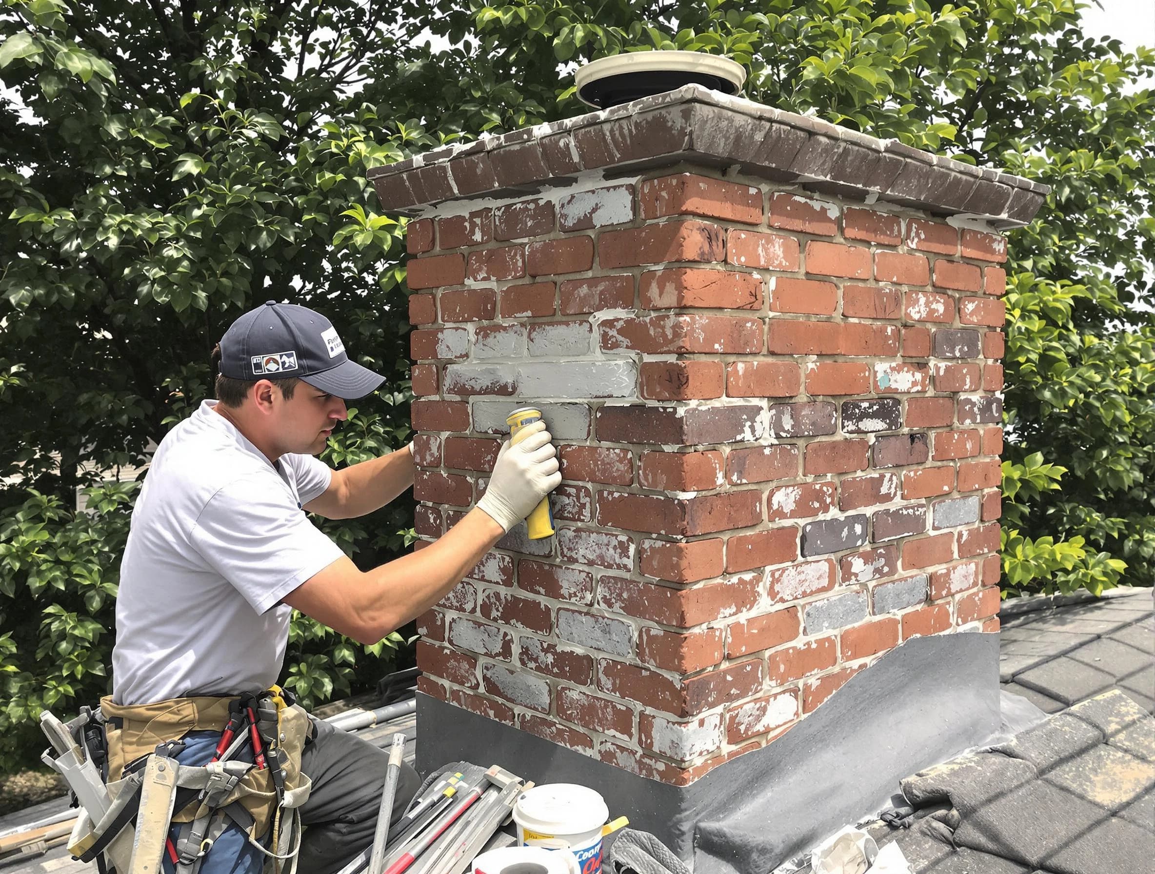 Brentwood Chimney Sweep restoring an aging chimney in Brentwood, PA