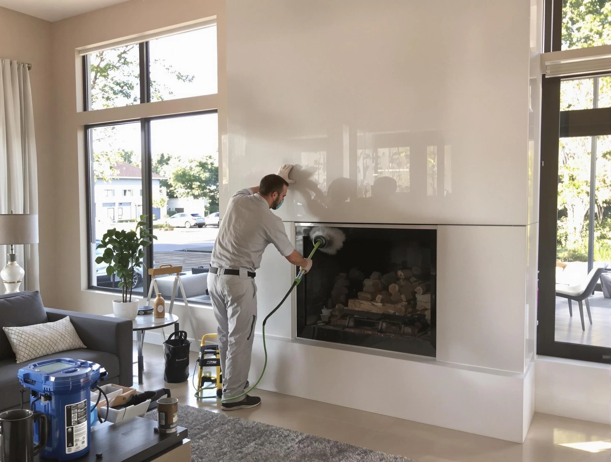 Brentwood Chimney Sweep performing thorough soot removal in Brentwood, PA