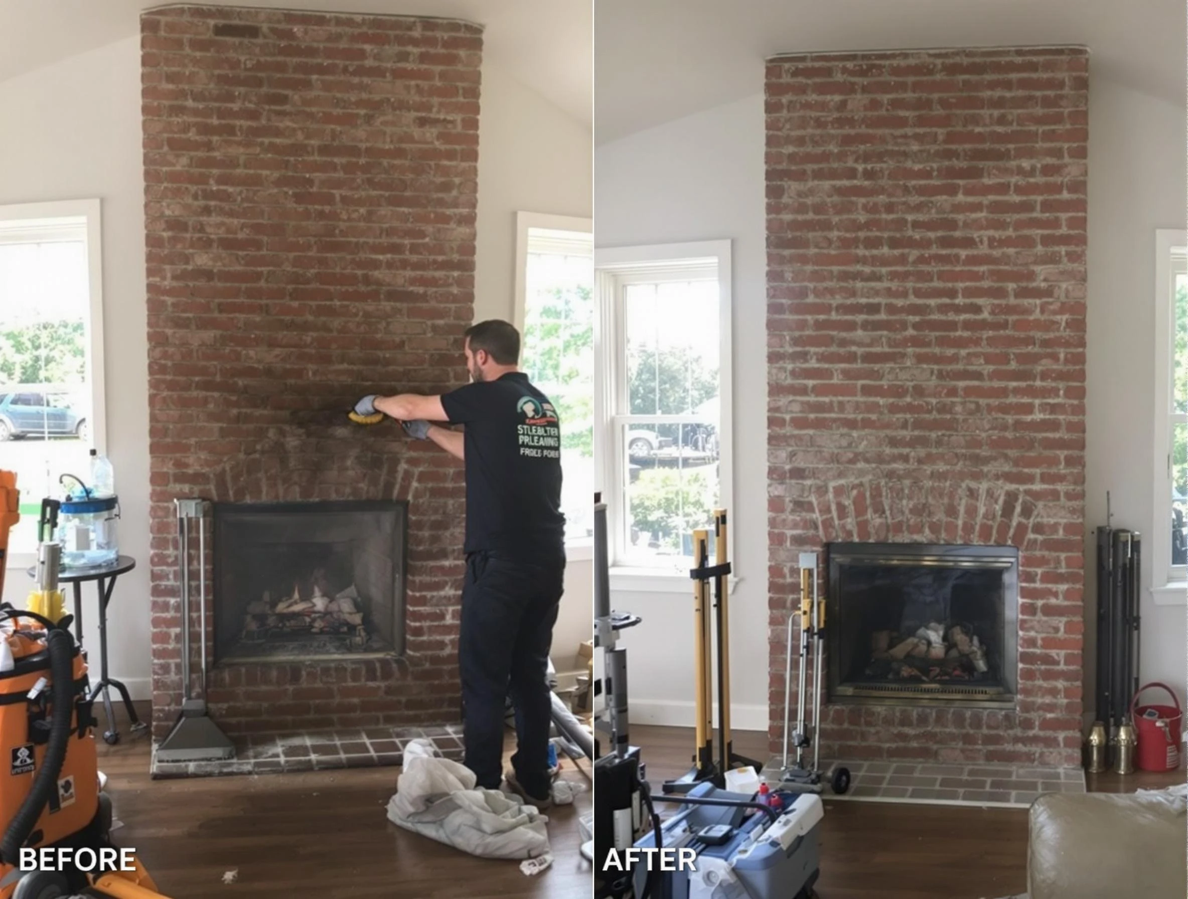 Finished chimney sweeping service by Brentwood Chimney Sweep in Brentwood, PA