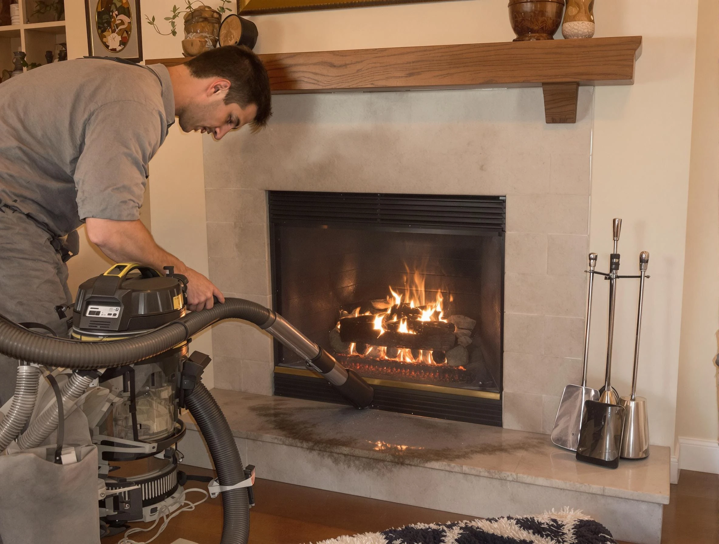 Routine fireplace upkeep by Brentwood Chimney Sweep in Brentwood, PA