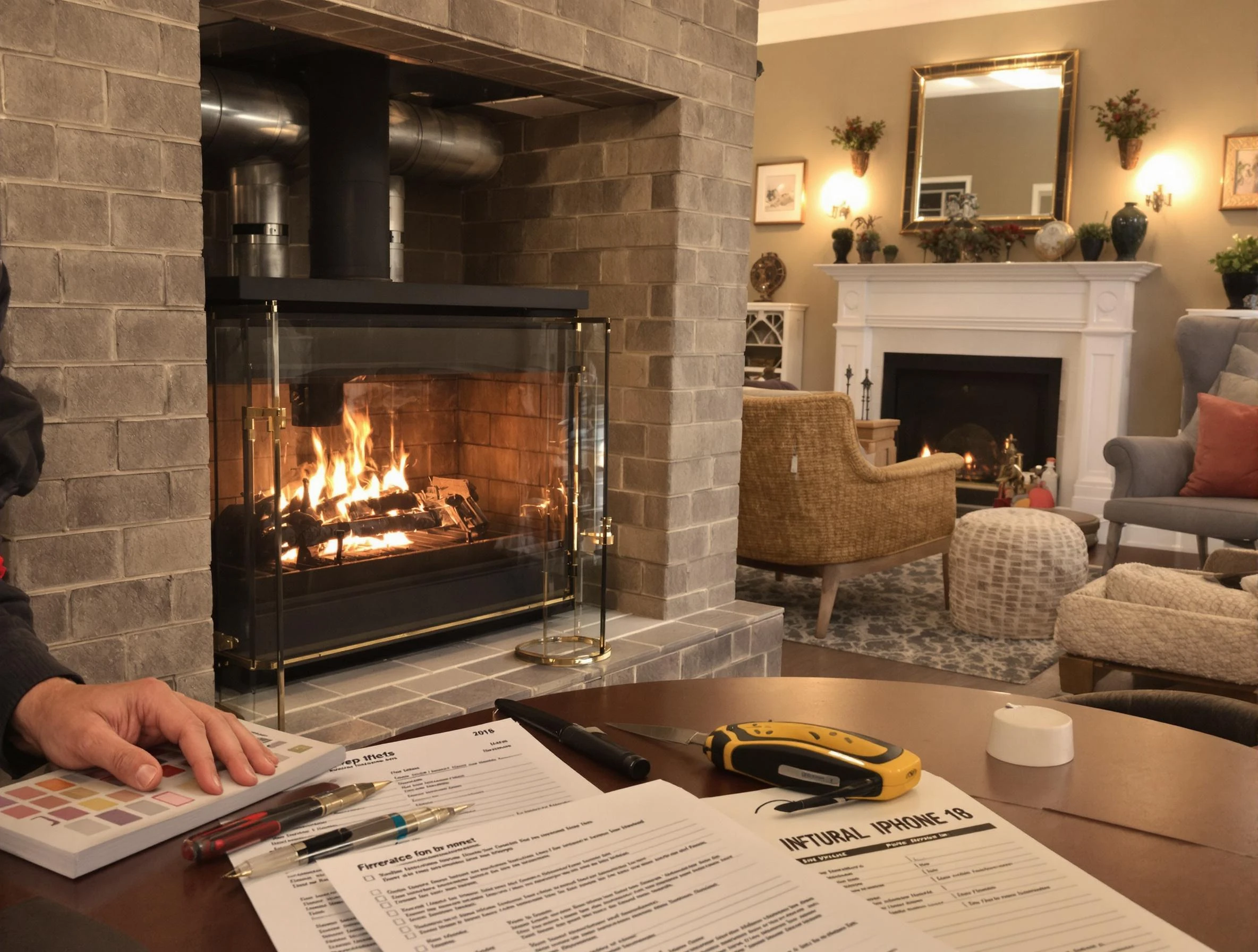 Brentwood Chimney Sweep verifying fireplace safety measures in Brentwood, PA