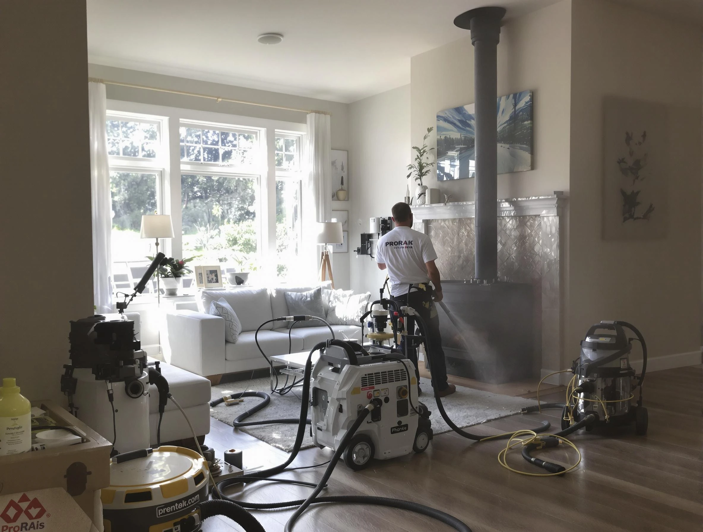 Soot removal service by Brentwood Chimney Sweep for a fireplace in Brentwood, PA